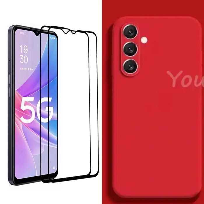 Husa Soft Catifea si Folie Sticla Samsung A05/A05S/A15/A25/A16/A36/A56