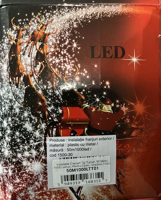 Instalație Craciun Tip Turturi SIKS, 50 Metri, 1000 Led-uri