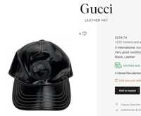 sapca originala Gucci  leather hat cap