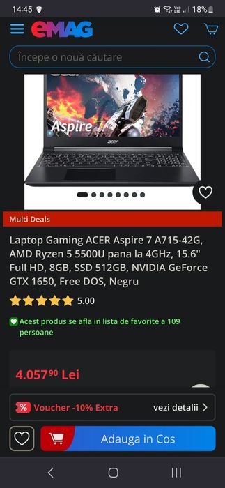 Laptop Gaming Acer Aspire 7