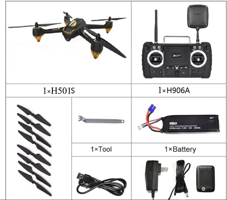 Дрон- Hubsan H501S X4 Profesional HD камера GPS и безчетков мотор