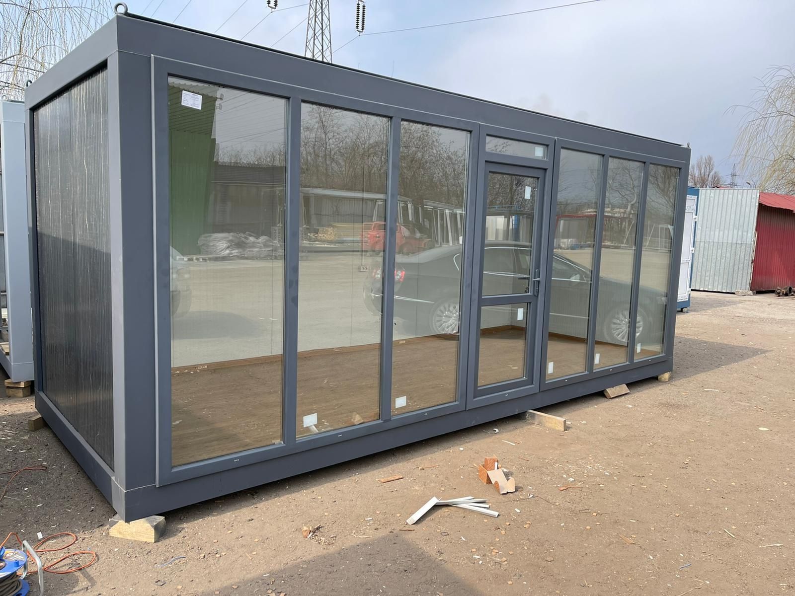 Container birou containere vitrina santier paza