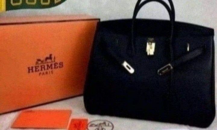 Geanta damă,40cm L,accesorii metalice, model Birkin, saculet, etichetă