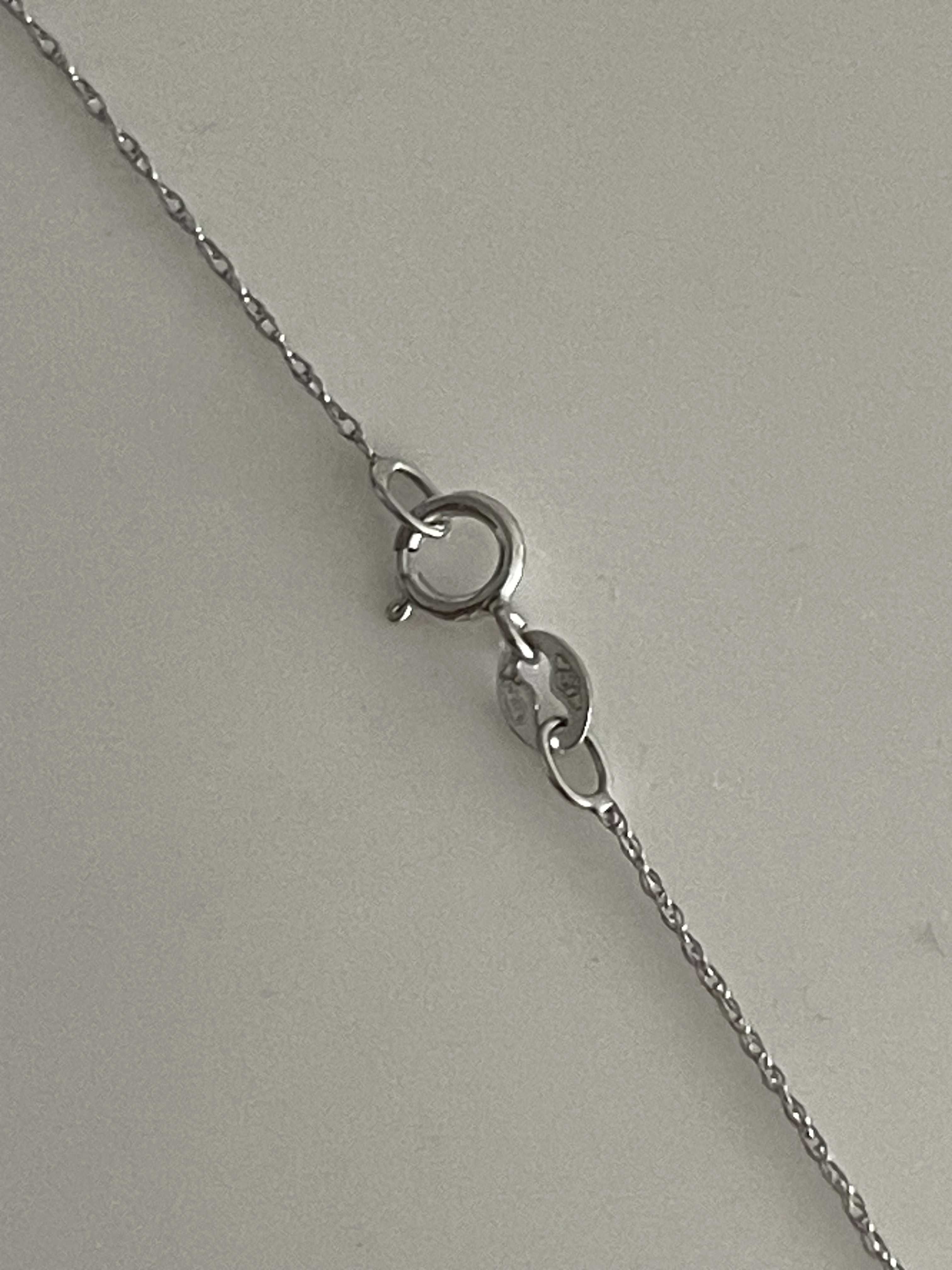 Colier aur alb 18K 1gr cu diamant 0,03 carate, 42cm