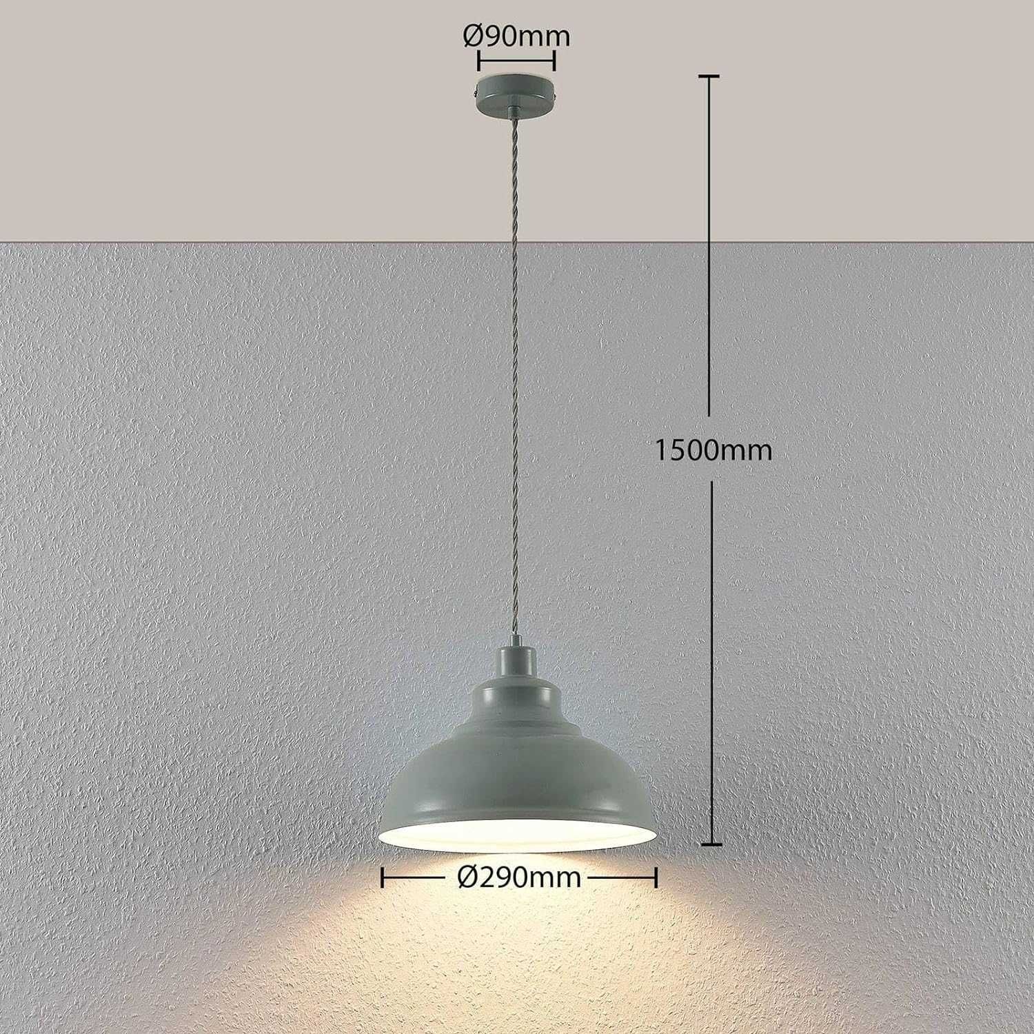 Lampă suspendată de masă Lindby 9624349 Albertine vintage din metal