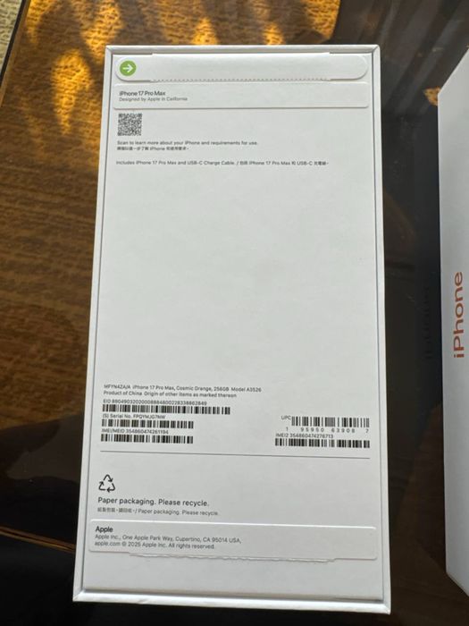 Apple iPhone 17 pro max 256gb orange