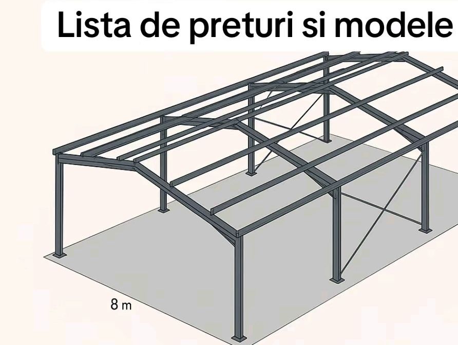 Vand structura hale metalice din stoc 8x25x4m