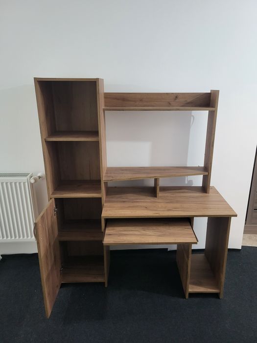 Birou mare cu spatii de depozitare + dulap soft-close, stare excelenta