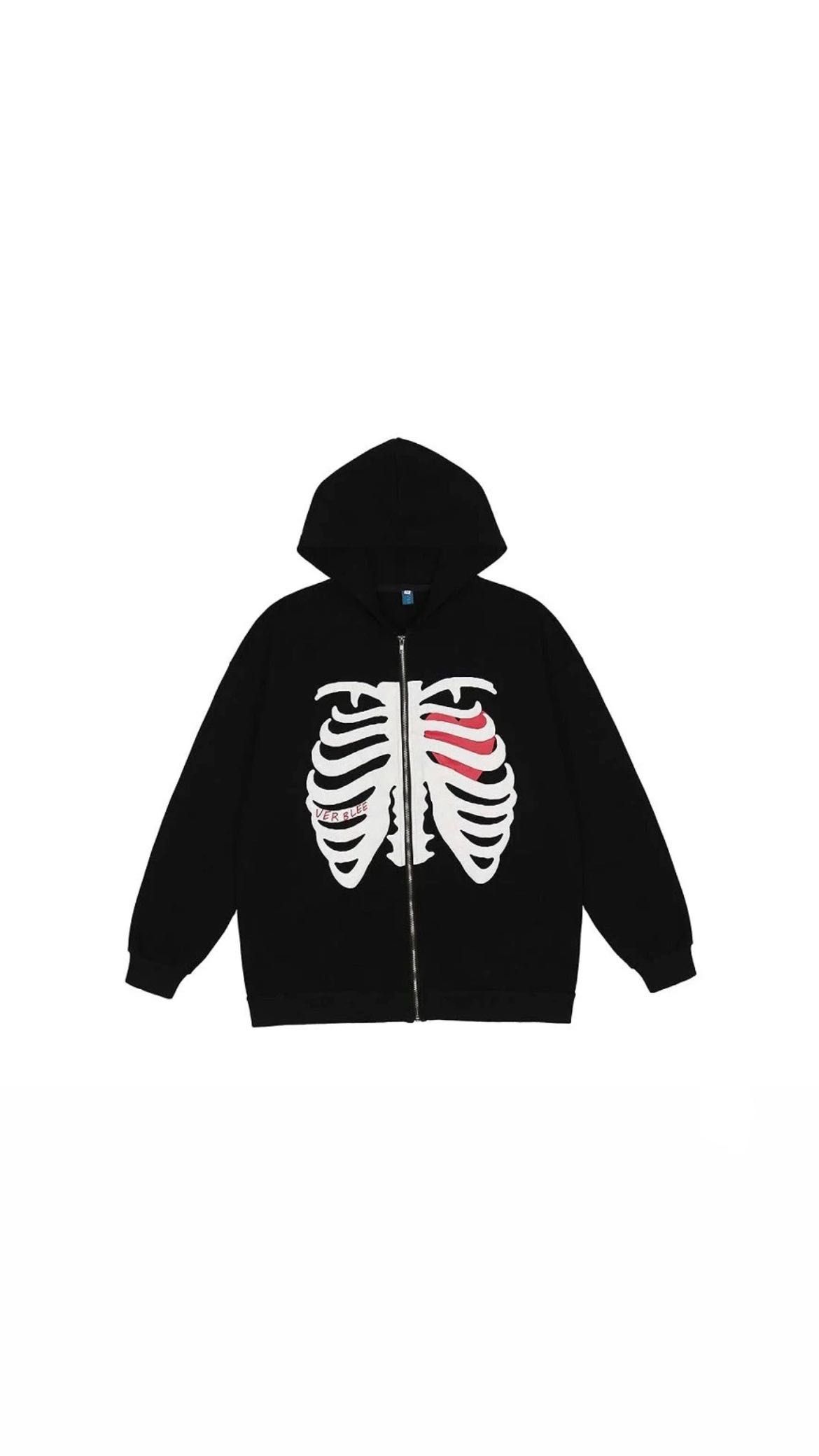 Hanorac cu imprimeu skeleton