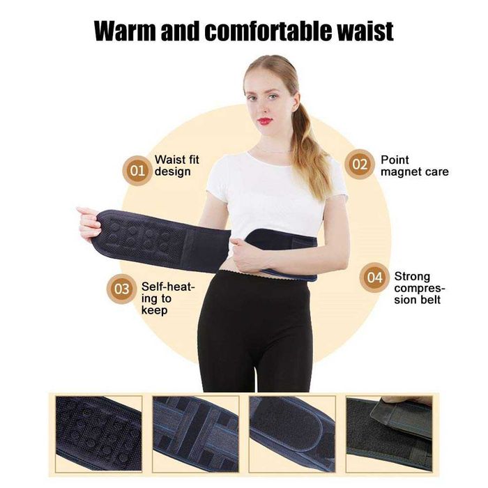 Centura lombara magnetica 24 magnet ajustabila marime XXL unisex 110cm