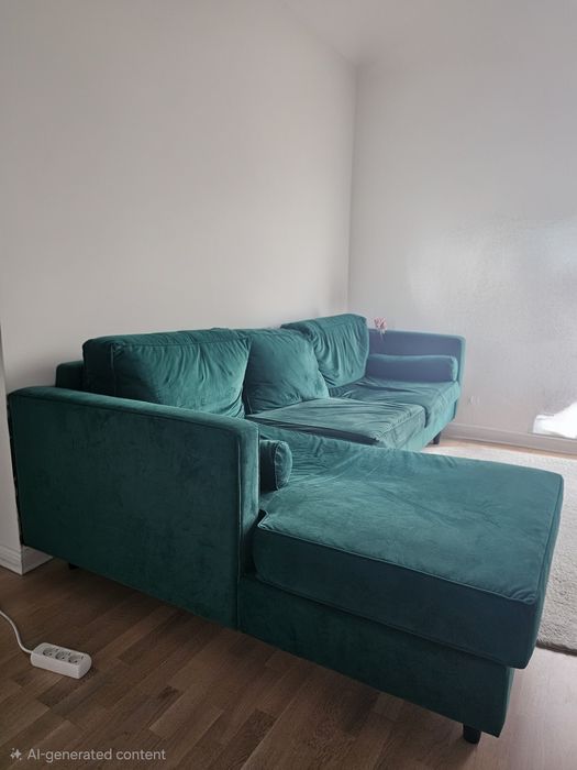 Canapea coltar 3 locuri verde