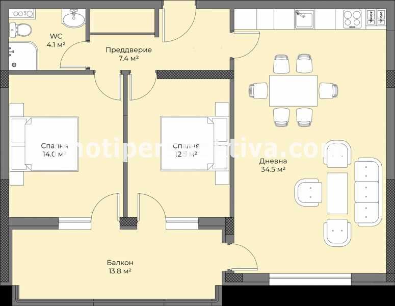 Продава се Тристаен апартамент в Пловдив, Беломорски - 107 кв.м за 1337 €/кв.м - Снимка #6
