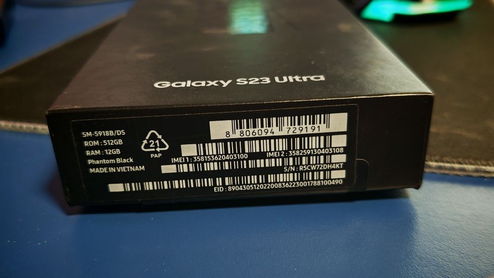 Samsung s23 Ultra Negru 512gb cutie Completă
