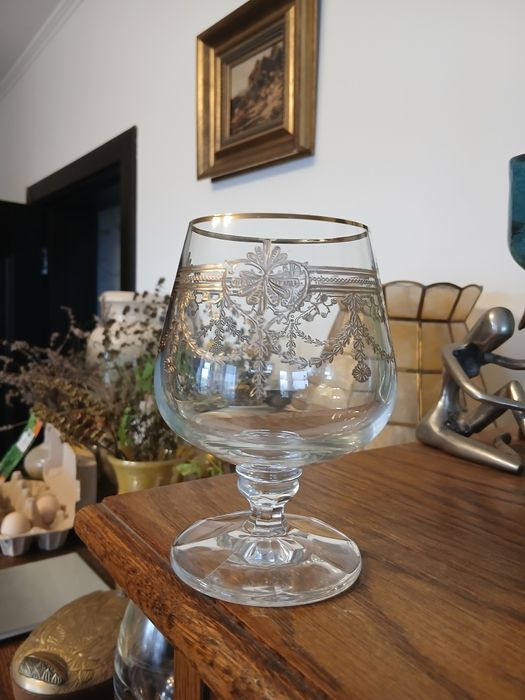 Pahar din cristal de Bohemia.