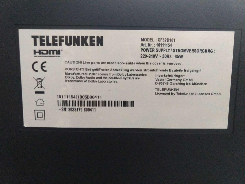 Tv LED SMART/wifi TELEFUNKEN XF32D101 - 32 inci(82 cm) - FULL HD