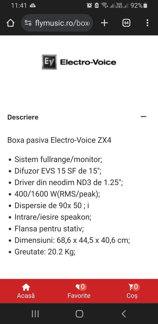 Electro-Vorice Zx4 400€
