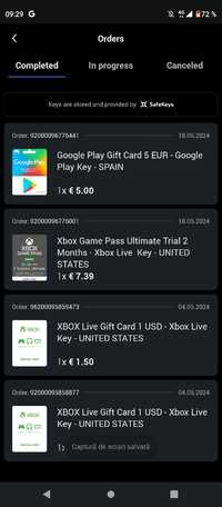 5€ google play giftcatd DOAR PAYSAFE