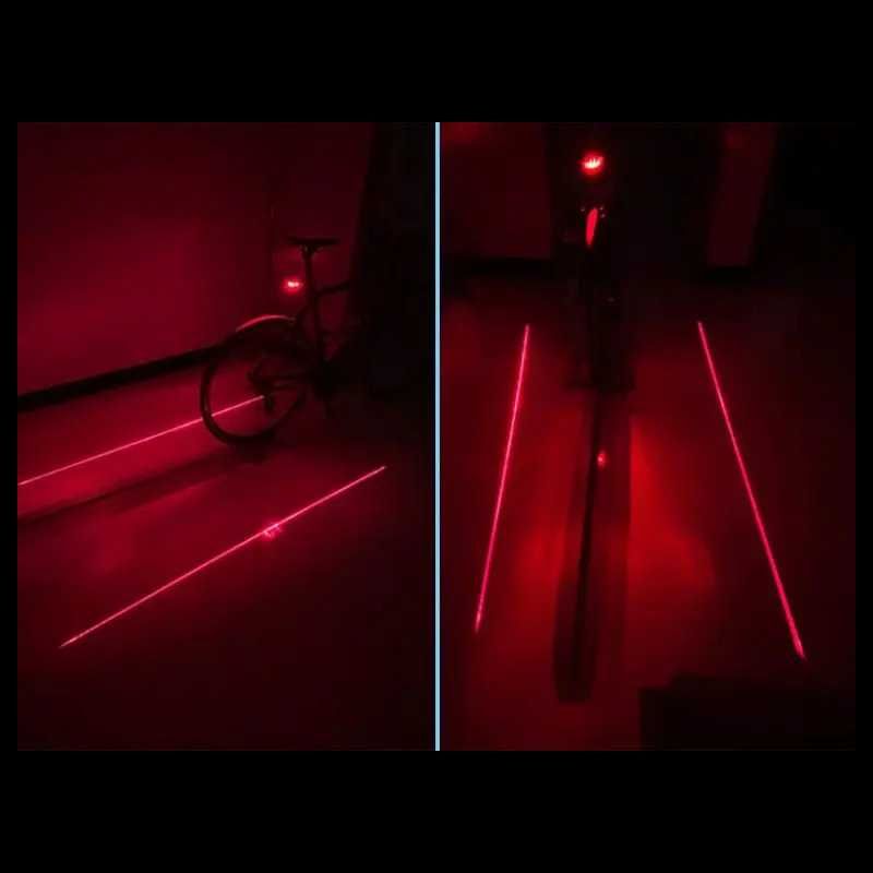 Задна LASER LED стоп светлина за велосипед Scorpion - 5 LED + 2 лазера