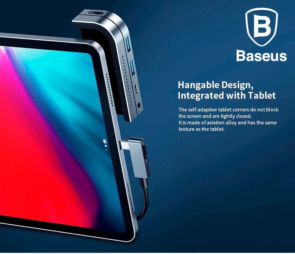 Baseus 6 in 1 Hub for iPad Pro & MacBook Pro PD-100W / 4K-30Hz Upgrade