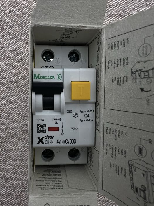 Siguranță diferetiala Moeller 4A 1P+N C 30mA AC