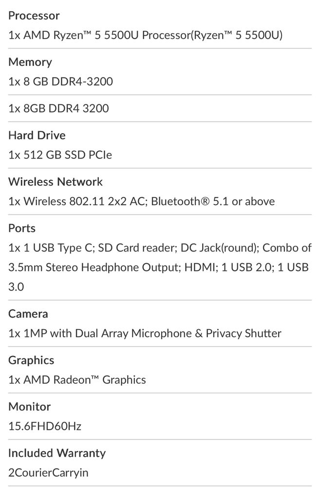 Lenovo Idea Pad 3 15ALC6 AMD Ryzen 5 5500U Laptop