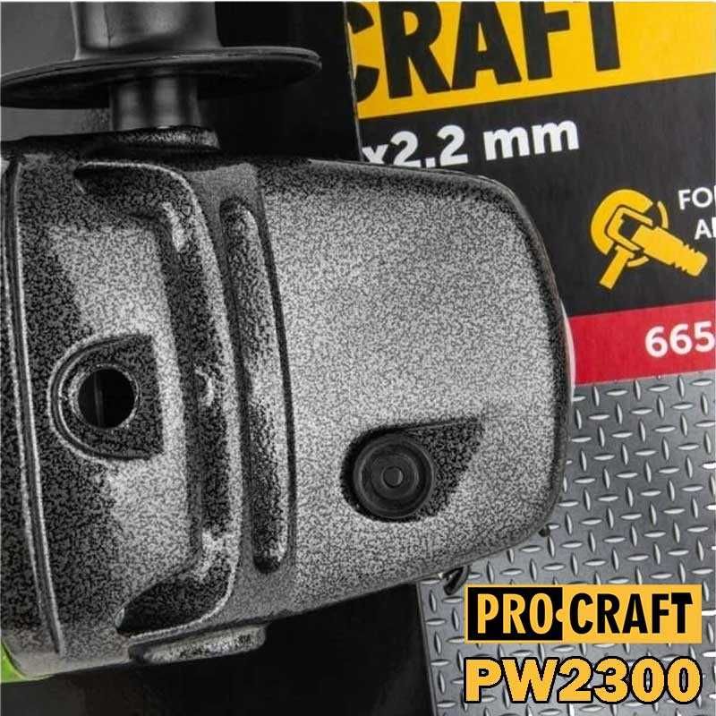 Ъглошлайф 230мм, 2300W, PROCRAFT PW2300 въртяща се дръжка на 360°