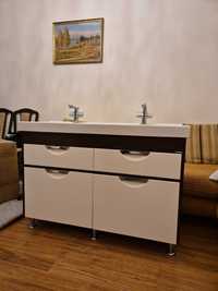 Тумба  Аквародос в ванную с раковиной Cerastyle и смесителями Iddis