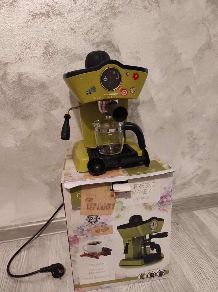 Espressor manual Heinner Charm HEM-200GR, 800W, 250ml, 3.5 bar, Verde