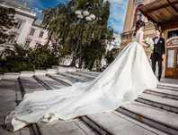 Rochie mireasa vintage cu trena detasabila