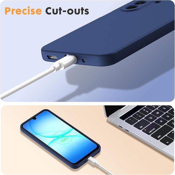 Матов силиконов кейс за samsung galaxy a17 - тъмно син