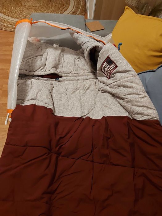 Sac de dormit din bumbac Camping ARPENAZ 0°C Gri-Visiniu