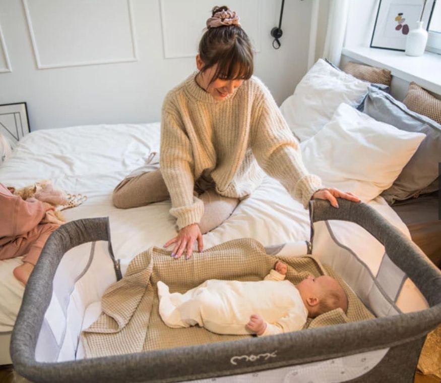 MoMi - Pătut co-sleeper cosleeper 4in1 SMART BED bej