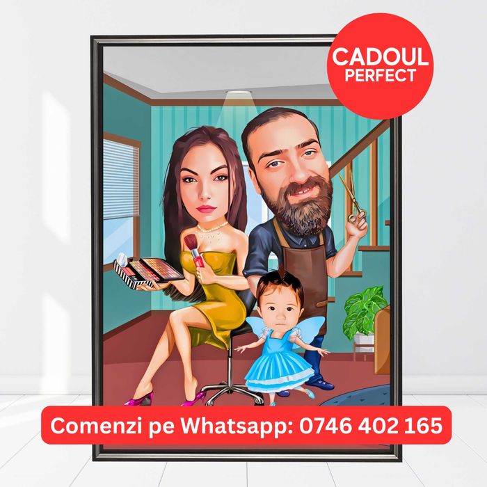 Tablouri Portrete Caricaturi Personalizate, Cadouri El Ea Iubit Iubita