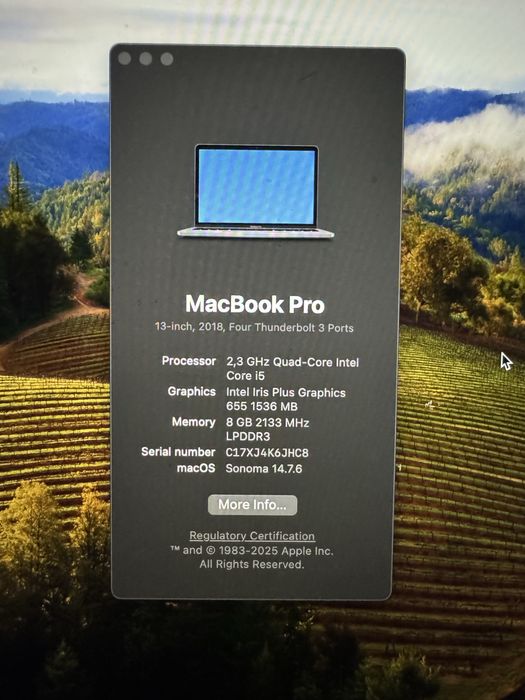 Macbook Pro 13’ 2018 256 gb ssd