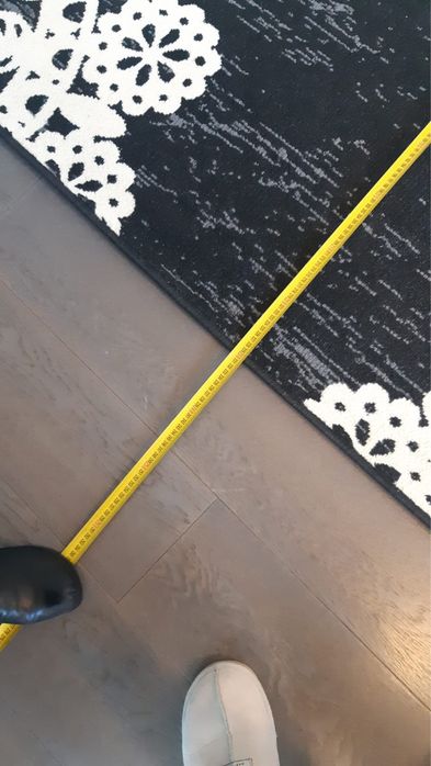 Covor cu impreu oriental alb/negru