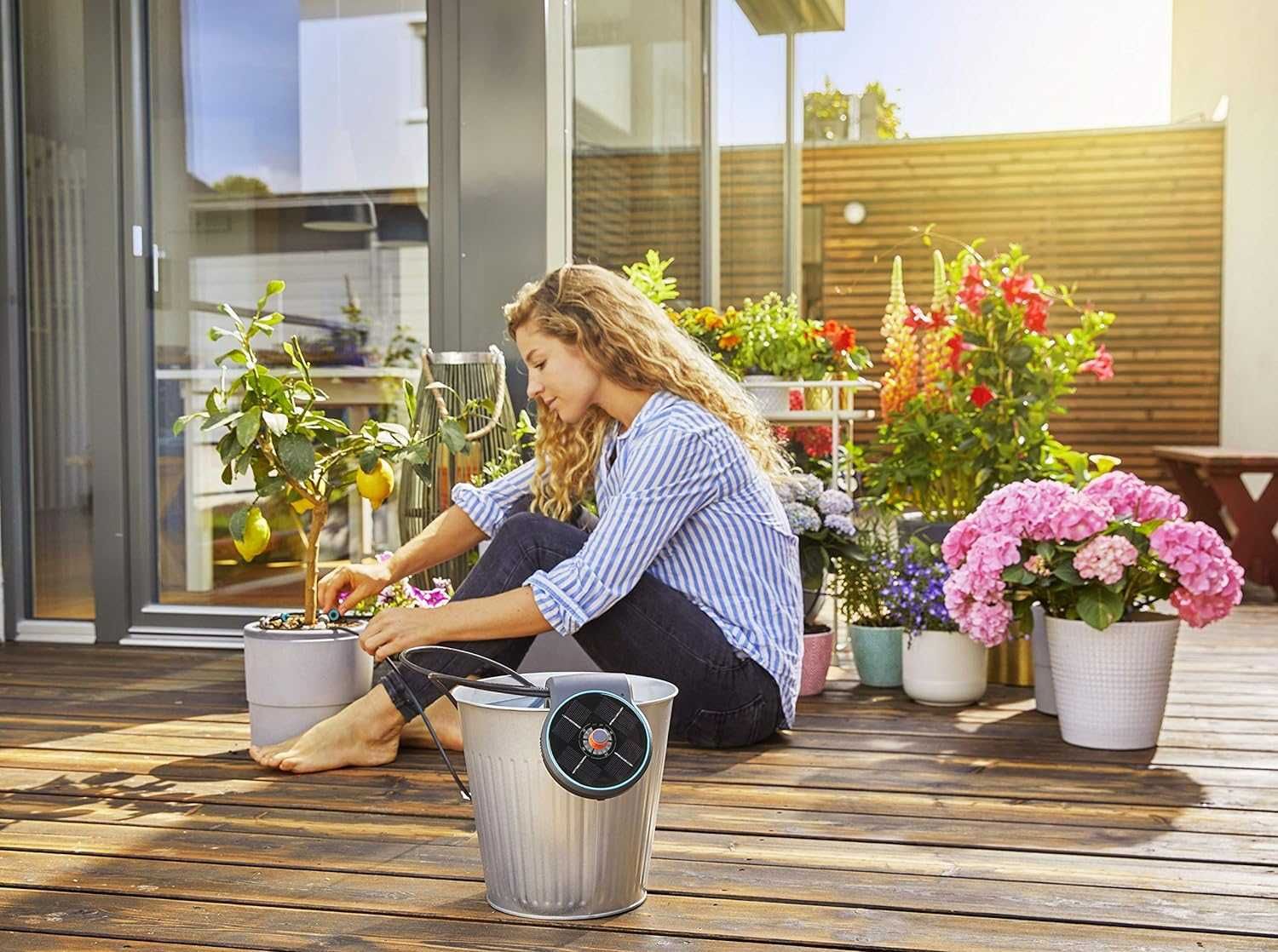 Set de irigare automata plante, balcon Gardena Solar Aquabloom