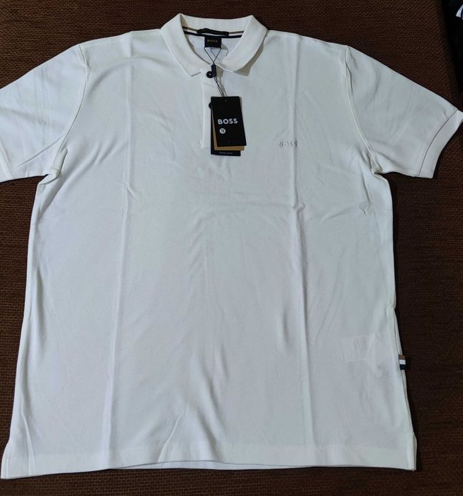 HUGO BOSS Тениска с яка бяла XL