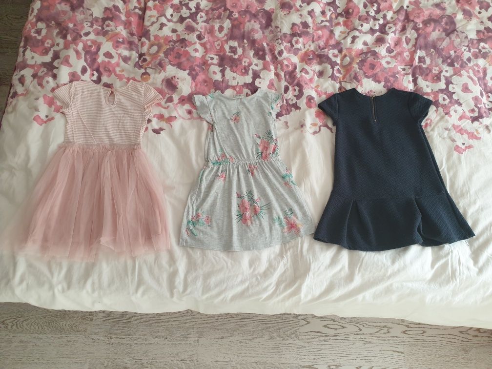 Set 3 rochii fete rochite copii 5-6 ani - 110/116 cm - livrare gratuit