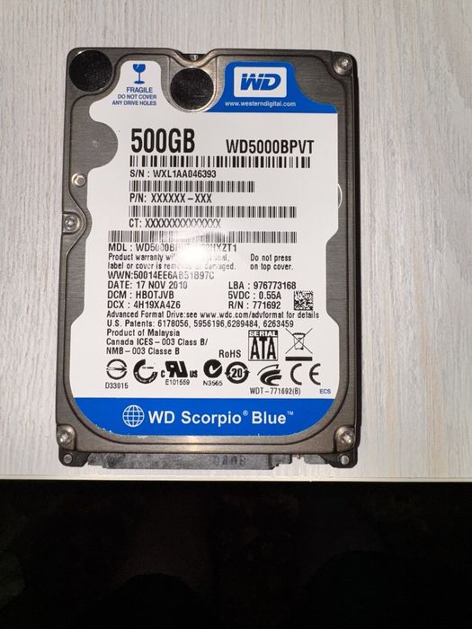 Продаю жёсткий диски HDD 500Gb