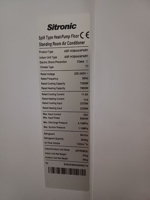 Sitronic 36 Standing Room Air Conditioner
