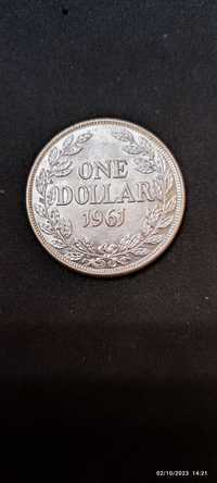 Monede argint 1 Dollar, LIBERIA, anii 1961, 1962