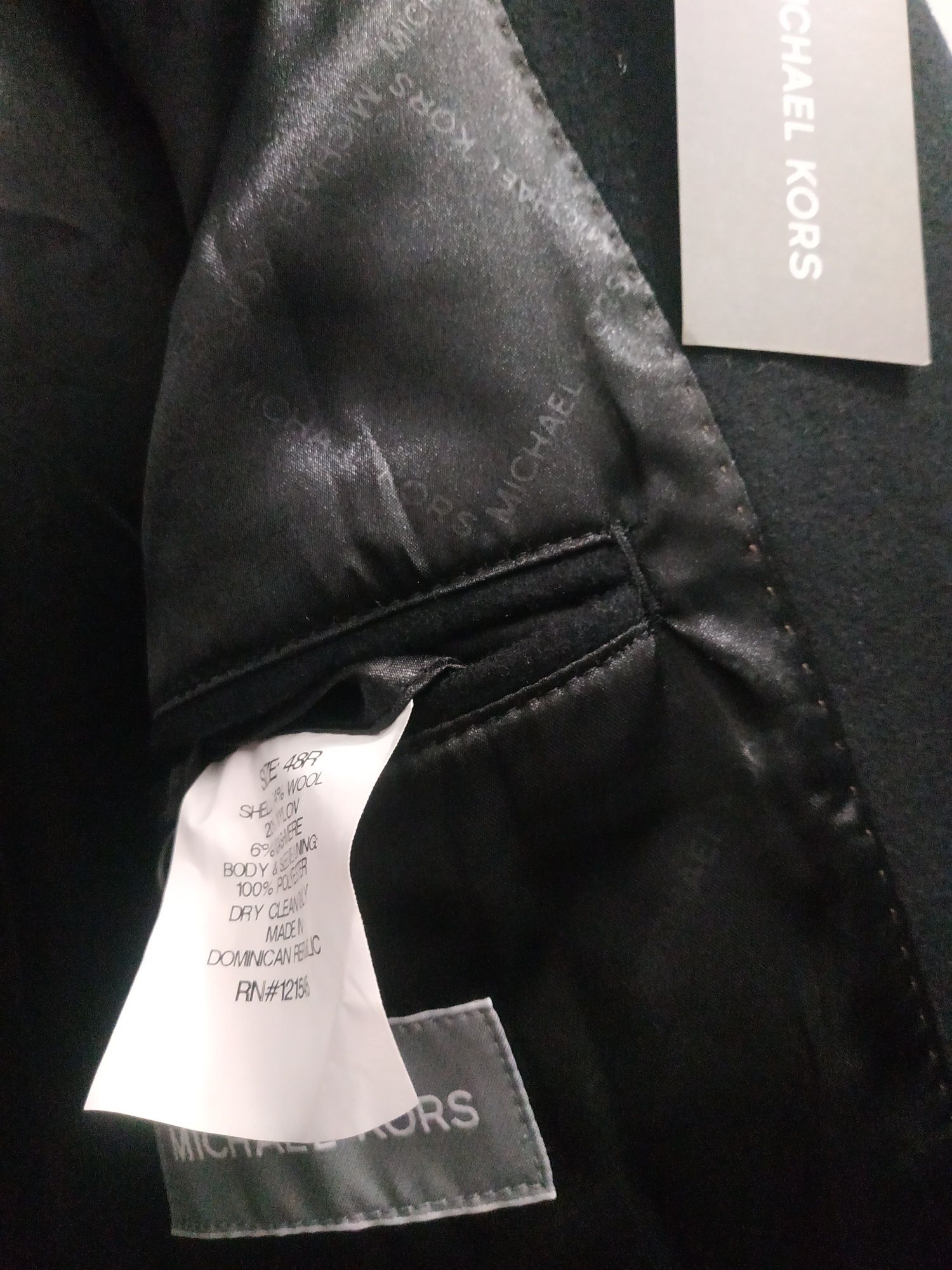 Palton clasic bărbătesc negru lână Michael Kors, măsură mare-XXL-48R