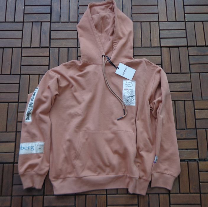 Мъжки суичър Iceberg Relaxed Fit Cotton Hoodie In Terracotta