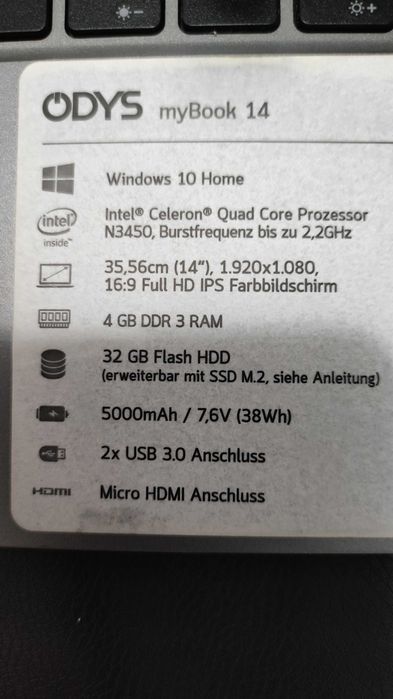 Laptop Odys Mybook 14