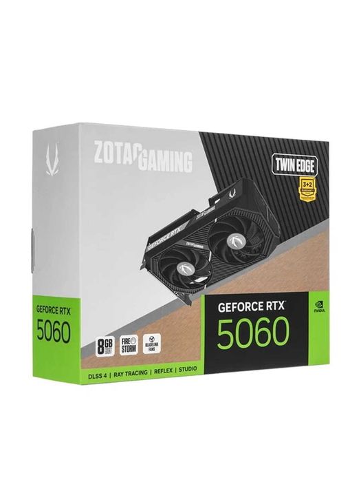 Видеокарта ZOTAC GeForce RTX 5060 8 ГБ GDDR7 Twin Edge, ZT-B50600E-10M
