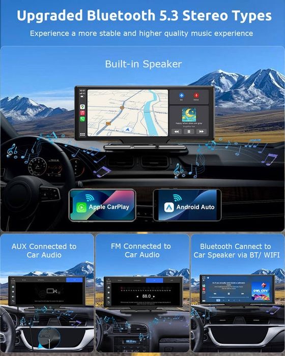 Универсална Мултимедия за автомобил Essgoo с Android Auto/CarPlay