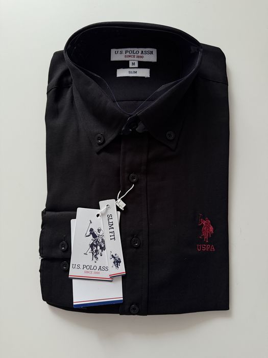 Pachet 1+1 Camasa Polo U.S Assn. Alb, Negru, Bleumarin