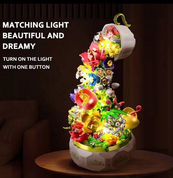 Cutie muzicala din lego, un buchet de flori cu muzica si lumini