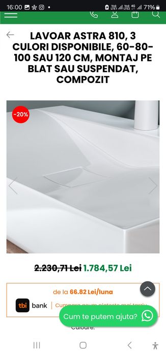 Lavoar baie 100 cm, negru mat, compozit, montaj pe blat sau suspendat