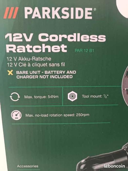 Акумулаторна Тресчотка 12V Parkside Парксайд 3/8 ударна ratchet